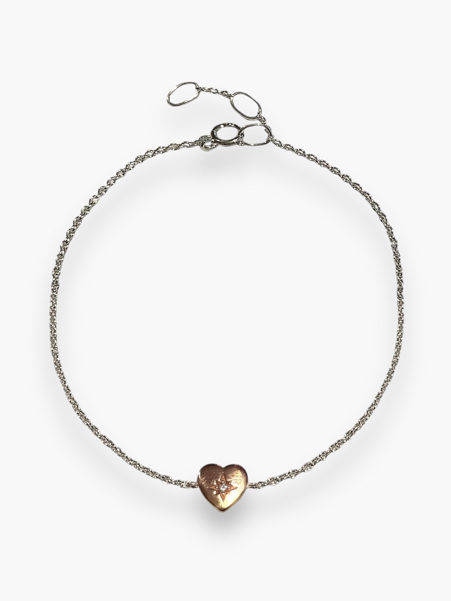 Adjustable Heart CZ Bracelet