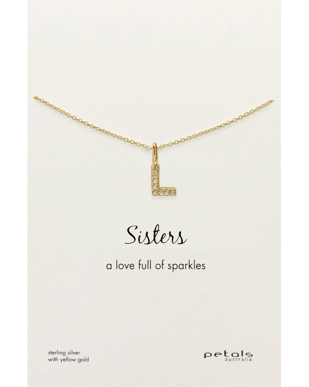 Love Letter L Zirconia Necklace